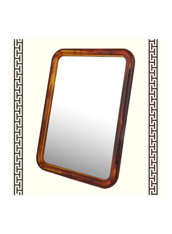 Rectangular One Sided Makeup Mirror Adjustable N Foldable Hand Mirror For Makeup Handy Mirror For Travel With Plastic Handle Stand