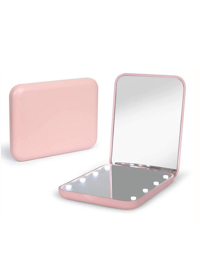 Pocket Mirror 1X/3X Magnification Led Compact Travel Makeup Mirror Compact Mirror With Light Purse Mirror 2Sided Portable Folding Handheld Small Lighted Compact Mirror For Gift Pink