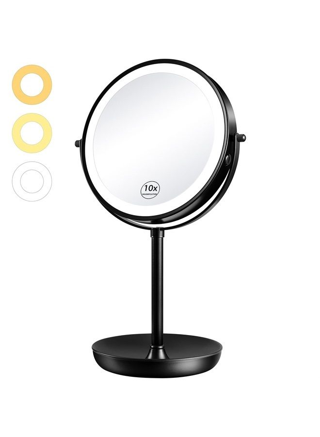 Rechargeable 1X/10X Magnifying Mirror with Light, 8