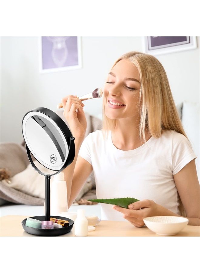 Rechargeable 1X/10X Magnifying Mirror with Light, 8