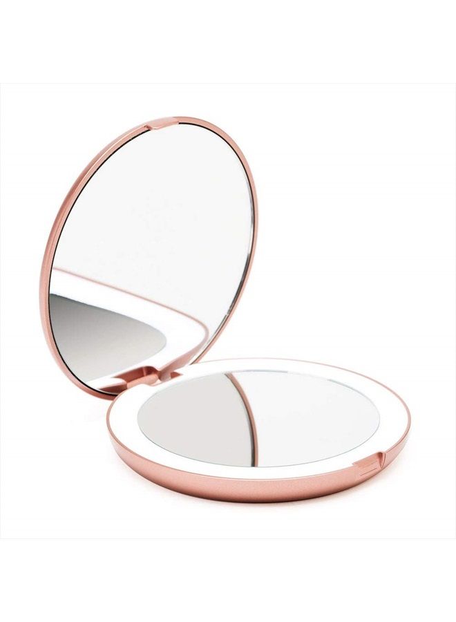 LED Lighted Travel Makeup Mirror, 1x/10x Magnification - Daylight LED, Compact, Portable, Large 5