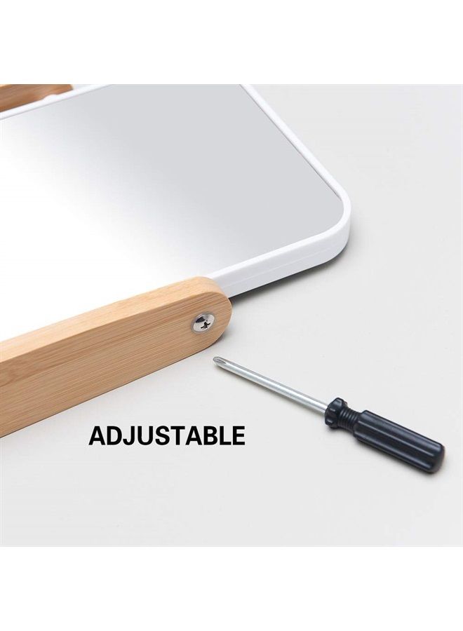 Vanity Makeup Mirror with Natural Bamboo Stand,8 Inch 1X/3X Magnification Double Sided 360 Degree Swivel Magnifying Mirror,Portable Table Desk Countertop Mirror Bathroom Shaving Make Up Mirror