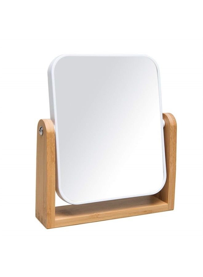 Vanity Makeup Mirror with Natural Bamboo Stand,8 Inch 1X/3X Magnification Double Sided 360 Degree Swivel Magnifying Mirror,Portable Table Desk Countertop Mirror Bathroom Shaving Make Up Mirror