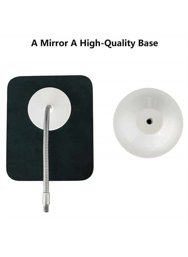 Adjustable Flexible Gooseneck Makeup Mirror,360°Rotation Folding Portable Desk Vanity Mirror with Stand Shower Shaving Cosmetic Mirror Square