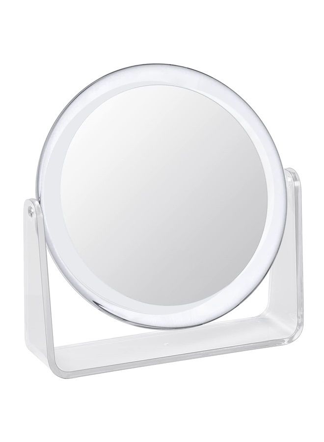 1x/7x Magnifying Makeup Mirror for Desk Double Sided 360°Rotation Desk Mirror,Portable Table Acrylic Small Standing Mirror for Cosmetic