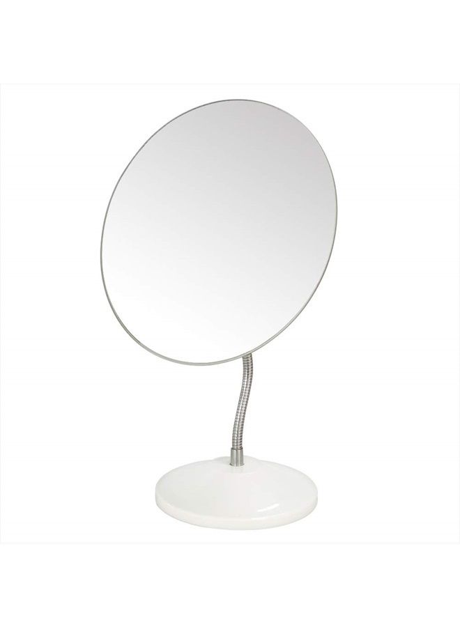 Adjustable Flexible Gooseneck Makeup Mirror,360°Rotation Folding Portable Desk Vanity Mirror with Stand Shower Shaving Cosmetic Mirror Round Large