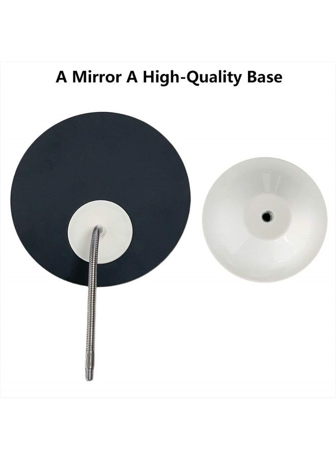 Adjustable Flexible Gooseneck Makeup Mirror,360°Rotation Folding Portable Desk Vanity Mirror with Stand Shower Shaving Cosmetic Mirror Round Large