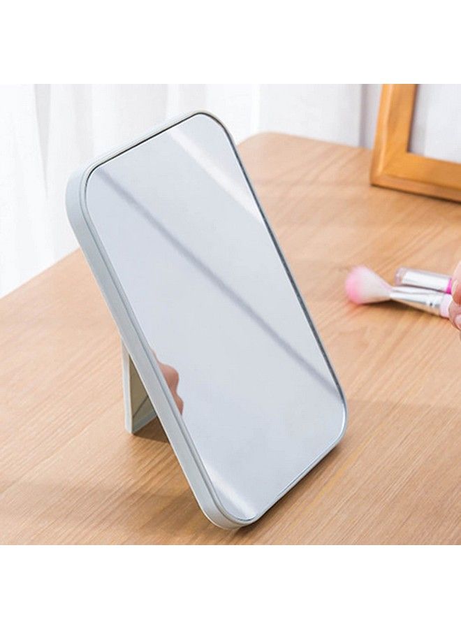 Desktop Makeup Mirrorfoldable Mirror Simple Portable Princess Mirror Square Mirror Small Mirror With Stand For Women(Blue1Pcsy Framedsquare Tabletop Mounting)