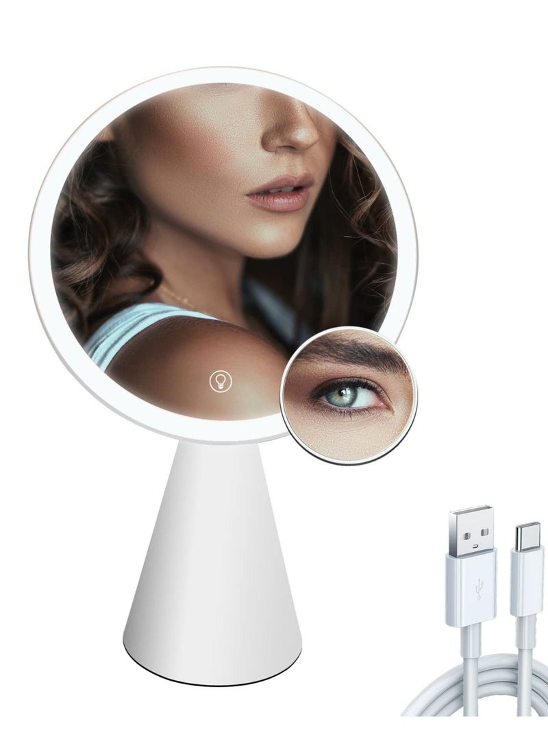 Magnifying Lighted Makeup Mirror, LED Vanity Mirror Rechargeable