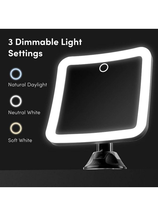 Rechargeable 10X Magnifying Mirror With 3 Led Light Settings Dimmable Touch Light Cordless Locking Suction Mount Lighted Mirror For Bathroom Or Travel (Mira 2)