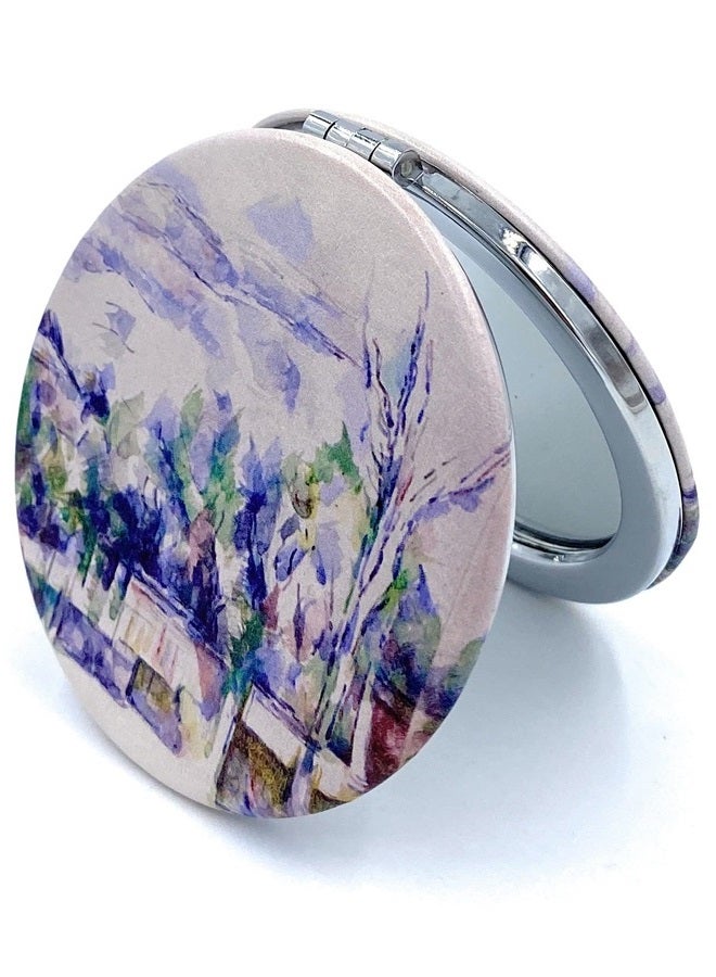 Compact Mirror White Pocket Mirror Bulk for Kids Small Travel Mirror Paul Cezanne Art Print Unique Makeup Gift for Girls, Diameter 2.75 x 0.4 Thickness