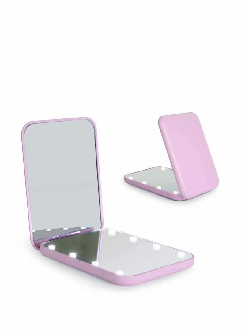 Compact Mirror Magnifying Mirror with Light 1x/2x Handheld 2-Sided Magnetic Switch Fold Mirror Small Travel Makeup Mirror Pocket Mirror for Handbag Purse Gifts for Girls