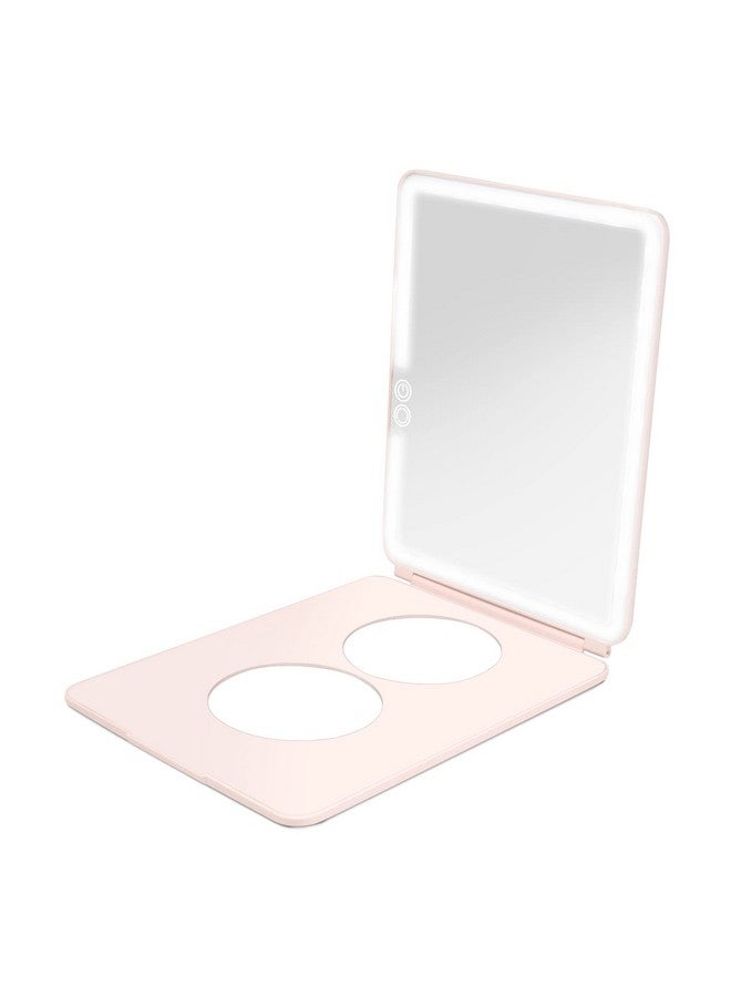 Handheld Makeup Mirror With Lightspose 2.0 (Blush)Light Up Travel Led Mirror With 3X & 5X Magnificationdimmable Lighting & Microusb Rechargeable Lighted Compact Mirror