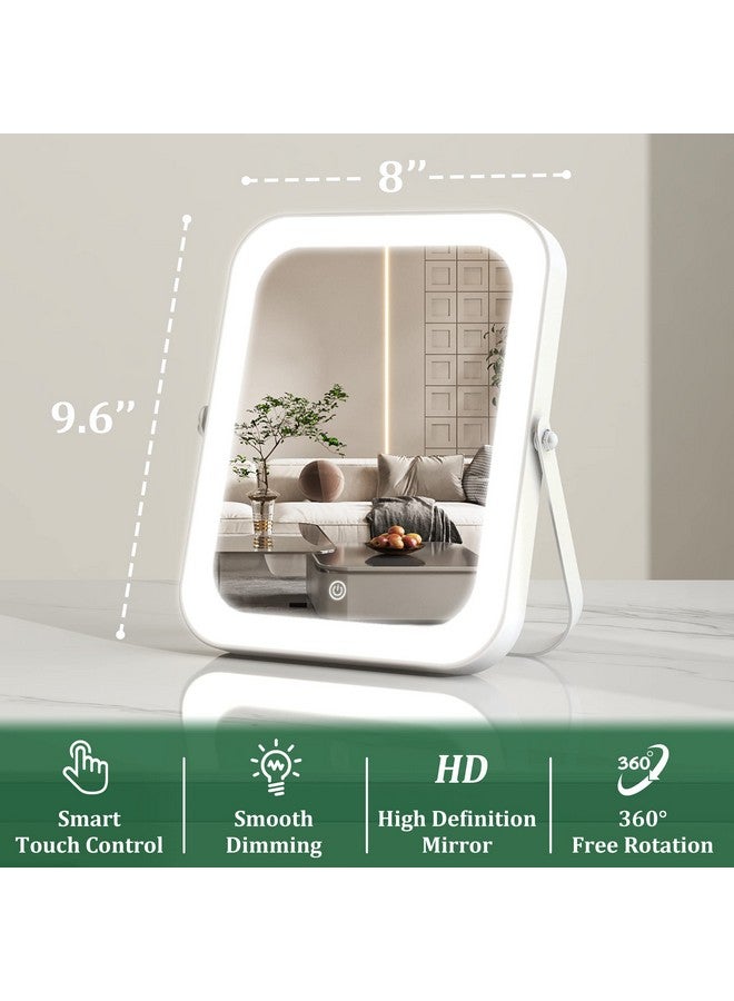 8X10 Lighted Vanity Mirror Makeup Mirror With Light Dimmable Touch Screen Portable Travel Mirror With Ushaped Bracket Cosmetic Mirror With Lights For Makeup Desk ＆ Dressing Room