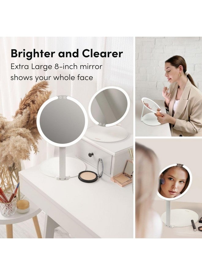 Rechargeable Travel Makeup Mirror With Led Light 8 Foldable Stand 3 Color Lighting Travel Mirror. Dimmable & Lightweight Portable Vanity Mirror Beauty Travel Essential Abigail