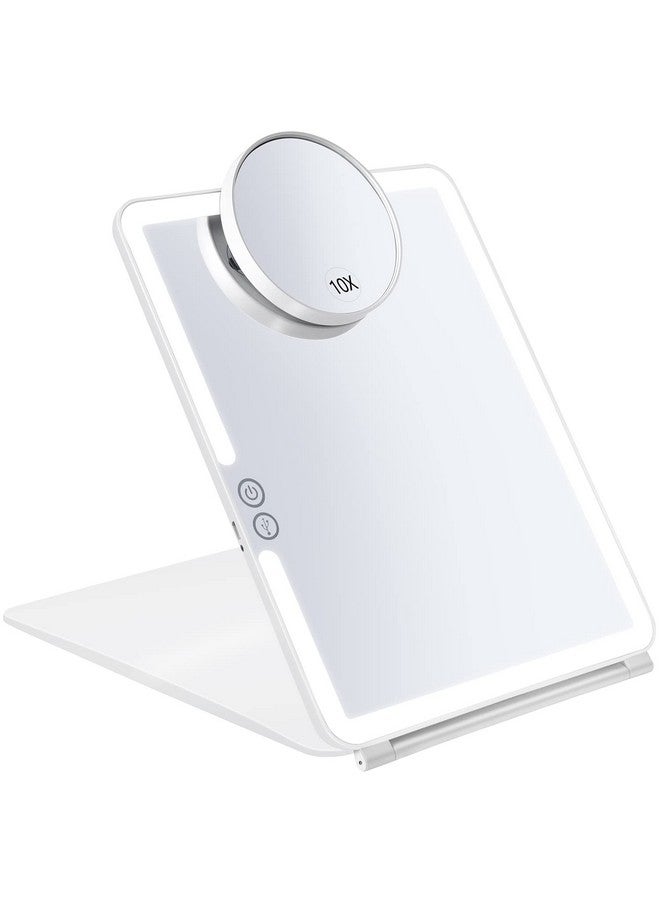 Rechargeable Lighted Makeup Mirror With Cover Led Travel Mirror With Lights Compact Vanity Mirror With Touch Screen Dimming With A Magnification Pocket Spot Mirror