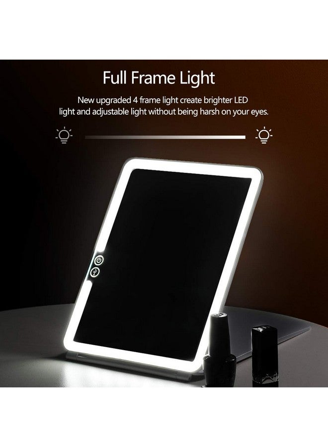 Rechargeable Lighted Makeup Mirror With Cover Led Travel Mirror With Lights Compact Vanity Mirror With Touch Screen Dimming With A Magnification Pocket Spot Mirror
