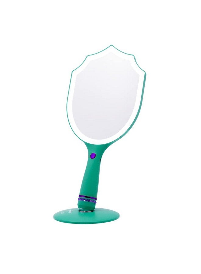 Impressions Vanity Handheld Lighted Makeup Mirror Disney Princess Ariel Led Hand Mirror With Standing Base Makeup Vanity Mirrors With Shimmering Button And 3 Color Modes For Travel Or Bedroom