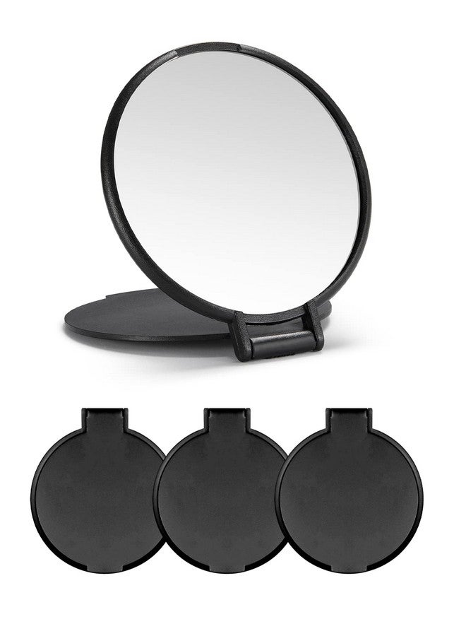 Compact Mirror Bulk Round Makeup Mirror For Purse Set Of 3 2.6 L X 2.37 W (Black)