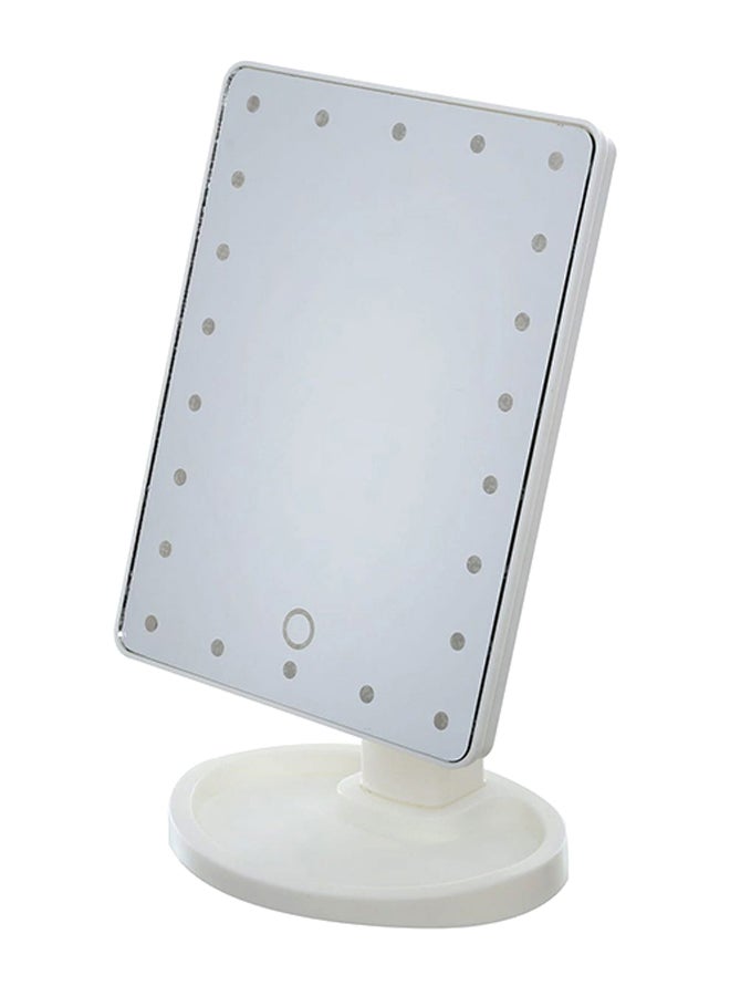 LED Light Makeup Countertop Vanity Mirror White 30 x 15centimeter