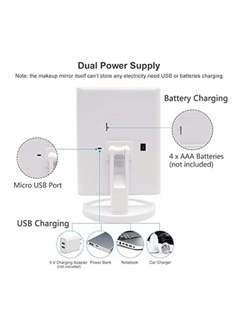 Lighted Makeup Mirror with 22 LED Lights, Touch Screen, Dual Power Supply, 180 Degree Rotation Portable Mirrors for Travel