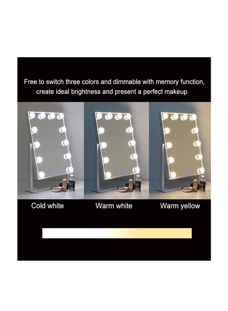 12-Piece Bulbs Sensor Touch Smart Make Up Mirror White