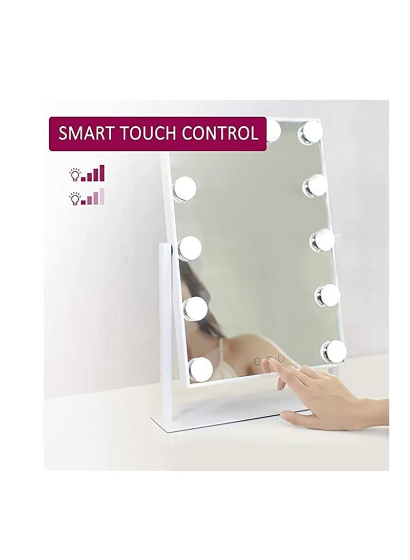 12-Piece Bulbs Sensor Touch Smart Make Up Mirror White