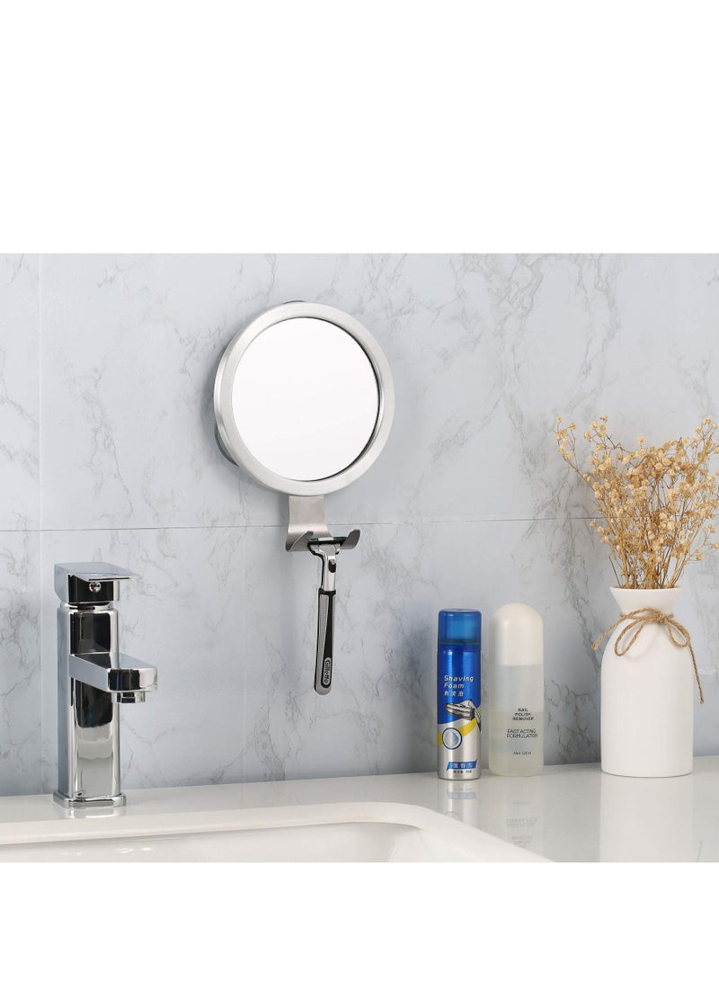 Shower Mirror Fogless for Shaving with Razor Holder, Powerful Lock Suction