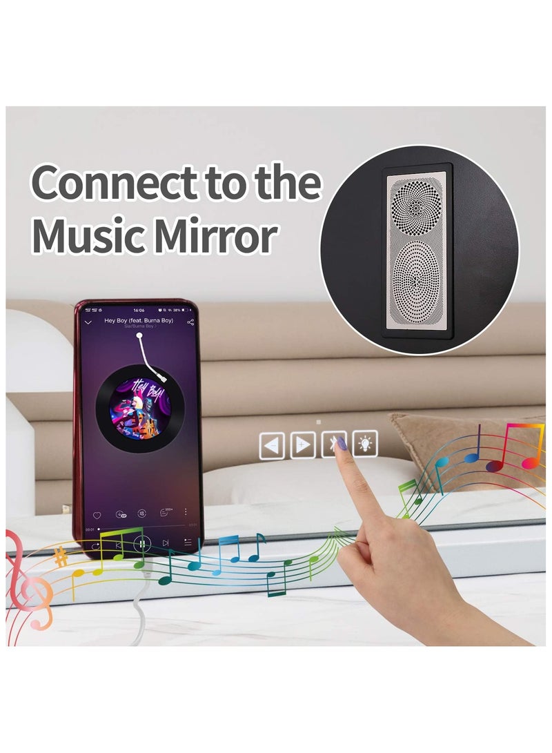 Makeup Mirror with Lights and Bluetooth Speaker,3 Color Modes and 15 Dimmable Bulbs (White)