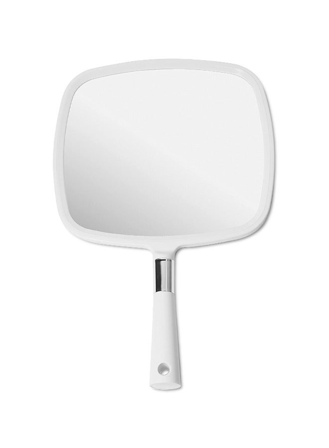 Hand Mirror, Handheld Mirror with Handle, White Hang Makeup Mirror, Hairdresser Mirror.