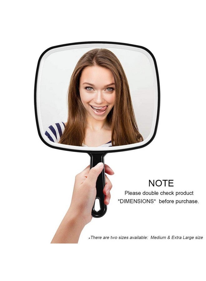 Hand Mirror Extra Large Black Handheld Mirror With Handle 9 W X 12.4 L