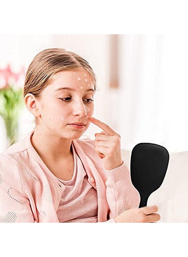 Small Handheld Hand Mirror Compact Travel Makeup Mirror Handheld Cosmetic Mirror With Handle Personal Mirror Portable Vanity Mirror 3.15 Inch Wide 7.09 Inch Long (Black White8 Pieces)