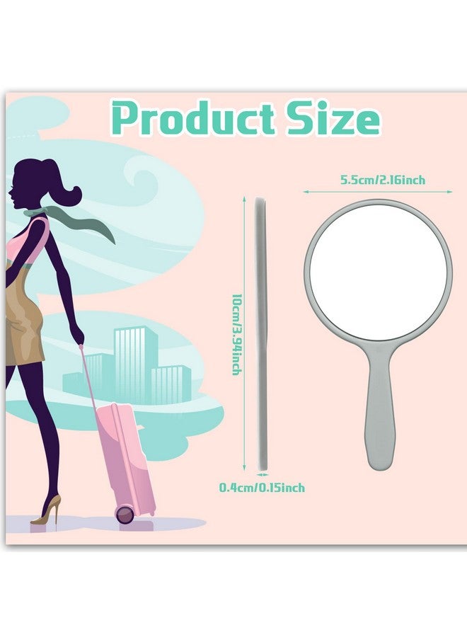 50 Pieces Handheld Mirror Small Hand Mirror With Handle Plastic Travel Makeup Cosmetic Handheld Mirrors Compact Portable Vanity Mirror 3.94 X 2.16 Inch For Women Men Girls Kids Daily Diy Use
