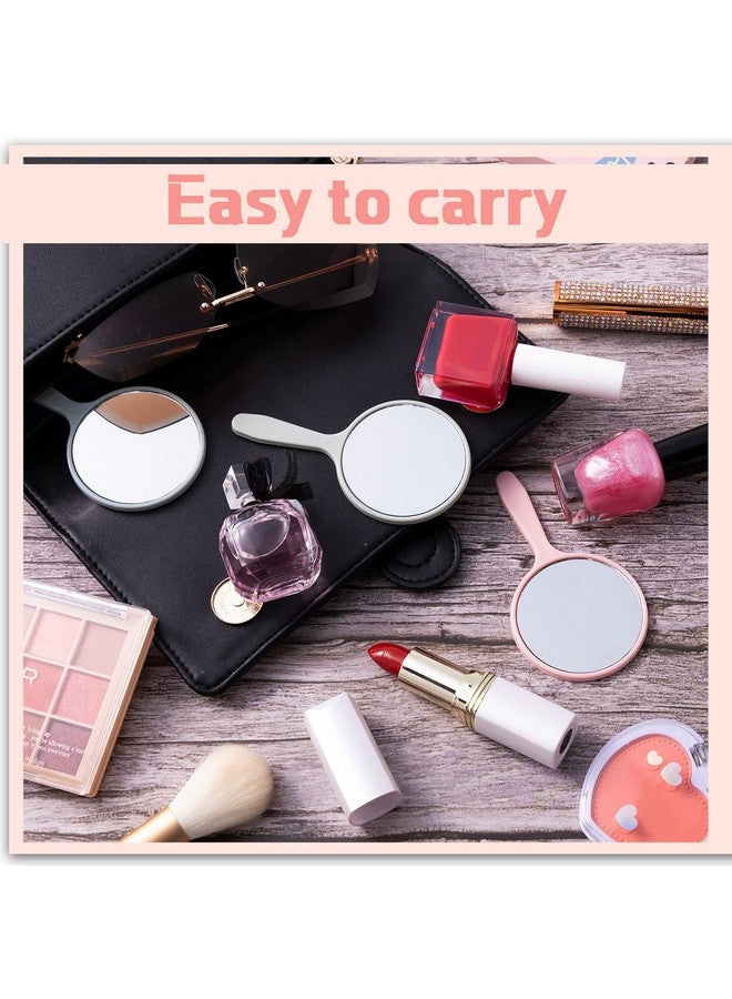 50 Pieces Handheld Mirror Small Hand Mirror With Handle Plastic Travel Makeup Cosmetic Handheld Mirrors Compact Portable Vanity Mirror 3.94 X 2.16 Inch For Women Men Girls Kids Daily Diy Use