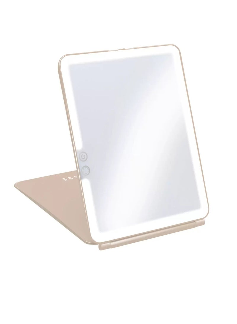 Stylish and Sleek Glow Up Teal Marble Mirror with Illuminating LED Technology and USB Port 27x19x2 cm