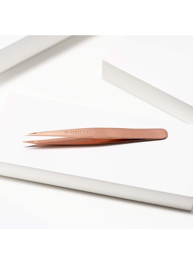 Stainless Steel Point Tweezer - Eyebrow Precision Tweezers, Facial and Ingrown Hair Removal (Rose Gold)