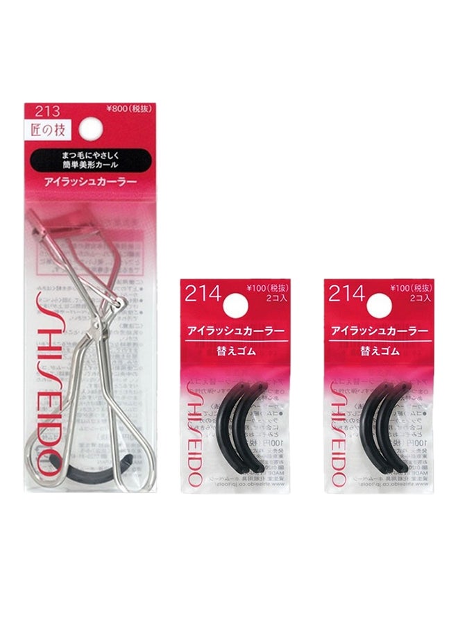 Eyelash Curler With Refill Set Black