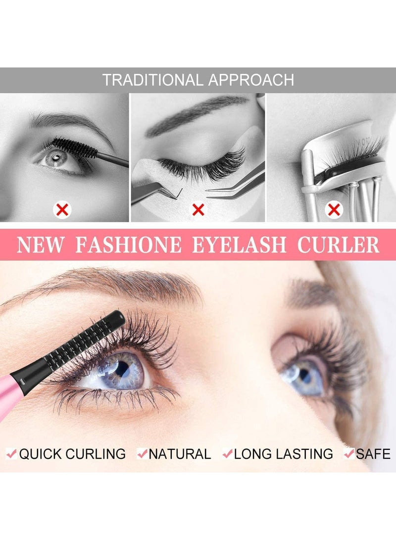 Heated Eyelash Curler Electric Eyelash Curler with Eye Massager USB Rechargeable Quick Lash Curler Tool with LED Display 4 Temperature Quick Natural Curling Makeup Natural Curling Eye Lashes