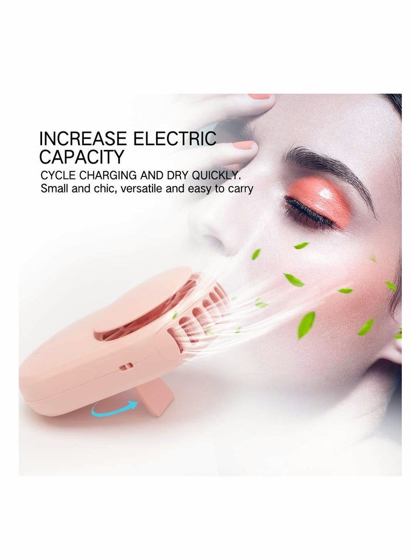 Eyelash Dryer Fan, Portable Rechargable Bladeless Mini USB Electric Cooling Fans for Essential Eyelash Extension Supplies