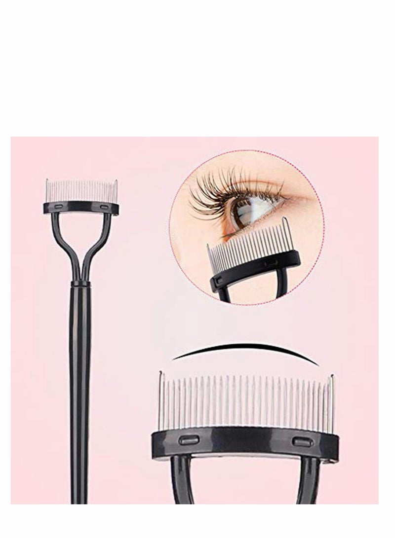 Eyelash Comb Curler Eyebrow Brush Eyelash Separator Mascara Applicator Eyelash Definer With Comb Cover Arc Designed Cosmetic Brushes Tool Black