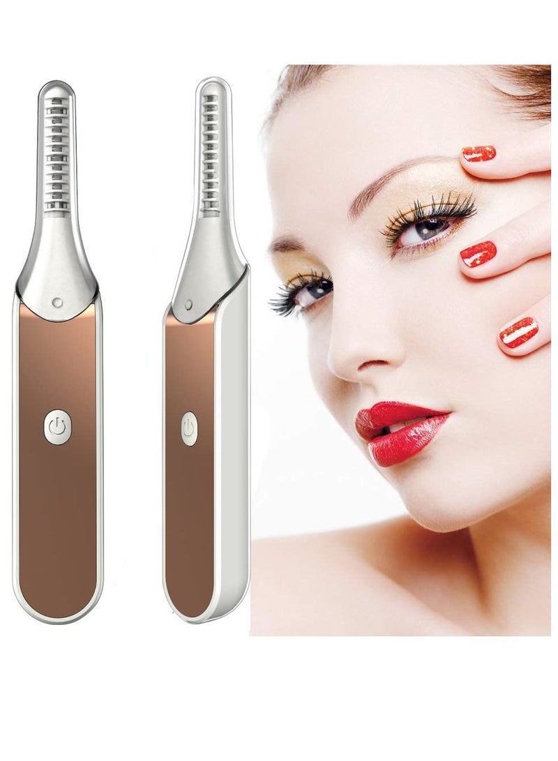 USB Rechargeable Heated Eyelash Curler, Portable Electric Curler for Quick Natural Curling, Long-Lasting Effect