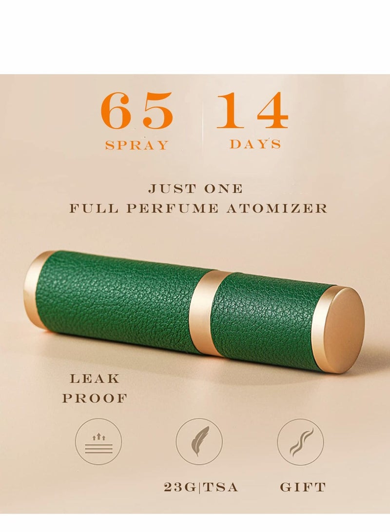 Travel Perfume Atomizer Refillable 5ml Mini Empty Spray Bottle Purse Accessories Pocket Dispenser Refill with Luxury Leather Case(White)