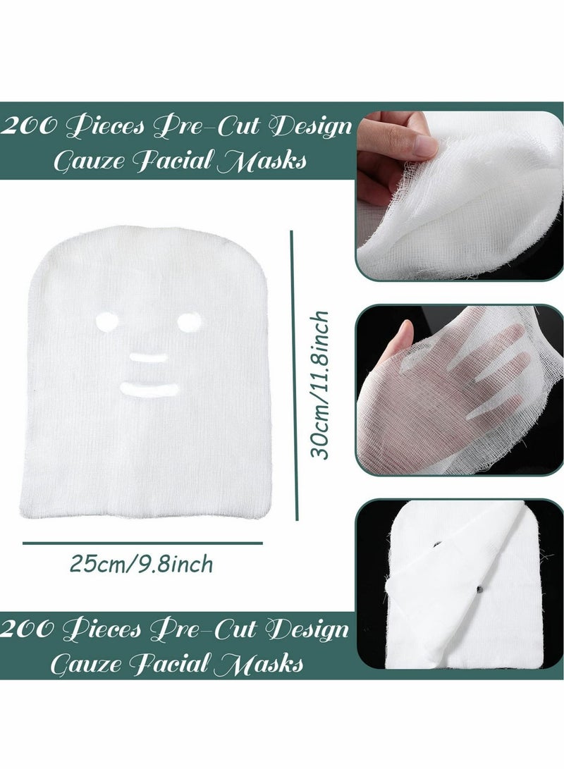200 PCS Facial Packs for Women High Frequency Pre-cut Gauze Mask Skin Fiber Paper