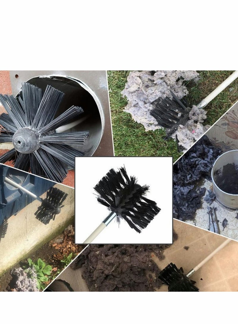 Dryer Vent Cleaner Kit (30Feet) Reusable Lint Remover Fireplace Chimney Brushes, Flexible Brush with Drill Attachment for Faster Cleaning