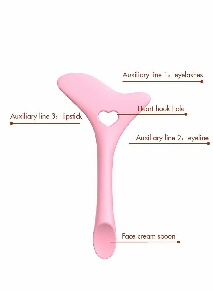 Eyeliner Stencils Wing Tips, Cat Eyeliner Stencil Molds Pads Silicone Eyeliner Aid Marscara Drawing Aid, Face Cream, Easy Makeup Tool, Resusable Eyeliner Applicator Tool (Pink)