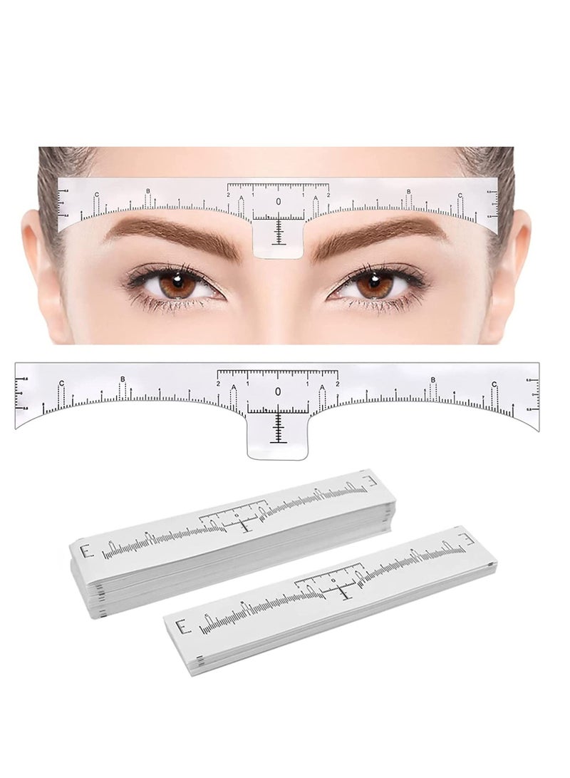 Eyebrow Ruler Stencil, 100 Pcs Stencil Microblading Ruler, Disposable Template Sticker, Shape Kit for Supplies, 3 Minutes Makeup Tools