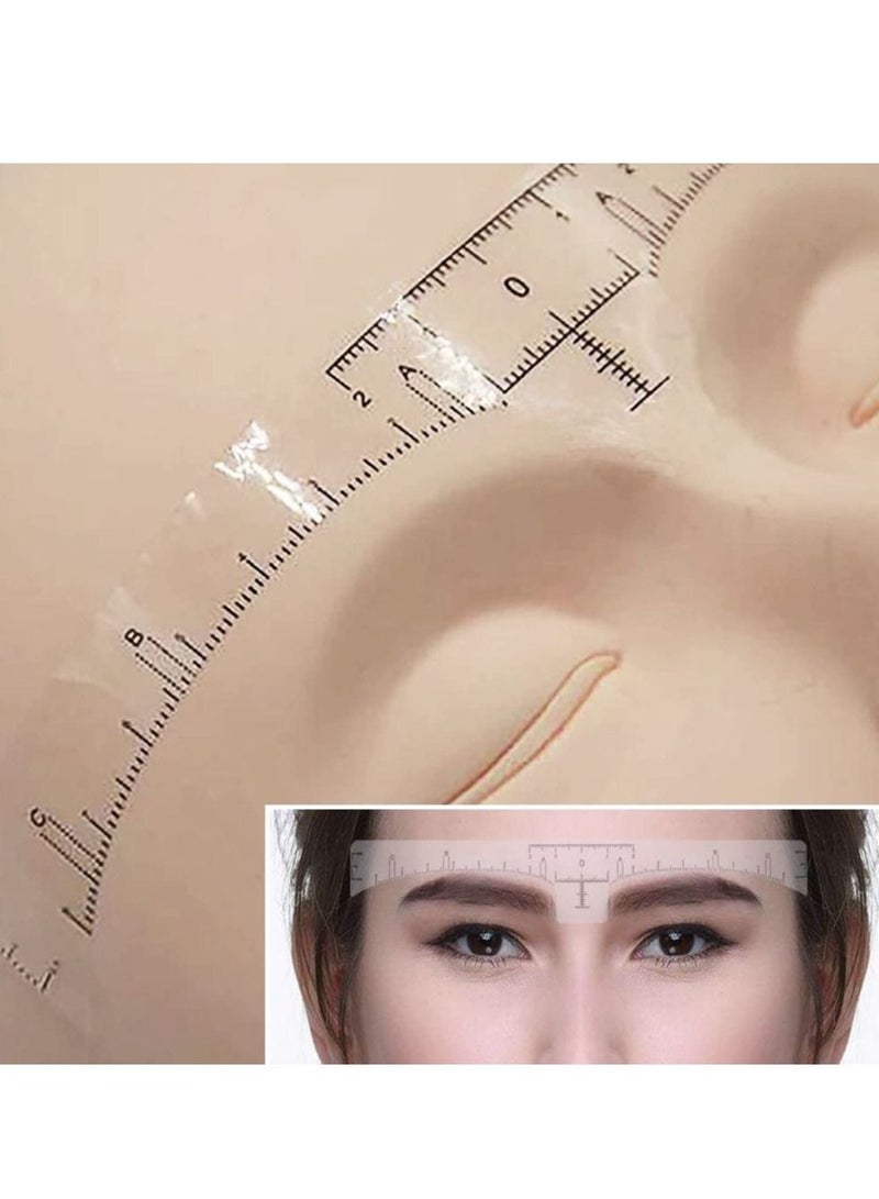 Eyebrow Ruler Stencil, 100 Pcs Stencil Microblading Ruler, Disposable Template Sticker, Shape Kit for Supplies, 3 Minutes Makeup Tools