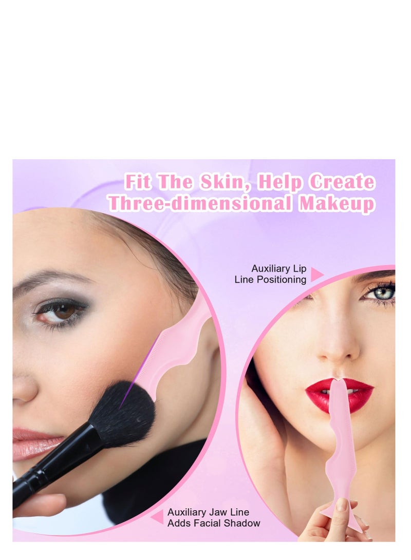 5 in 1 Eyeliner Stencils for Eyes, 2 Pcs Multifunctional Winged Eyeliner tool, Reusable Applicator Guide Makeup Tool, for Beginners Winged Eyeliner, Defined Eyebrow, Face Contour and Lip Line