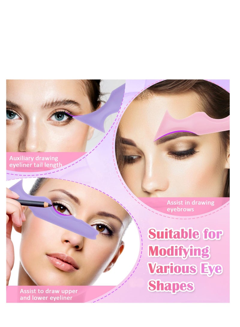 5 in 1 Eyeliner Stencils for Eyes, 2 Pcs Multifunctional Winged Eyeliner tool, Reusable Applicator Guide Makeup Tool, for Beginners Winged Eyeliner, Defined Eyebrow, Face Contour and Lip Line