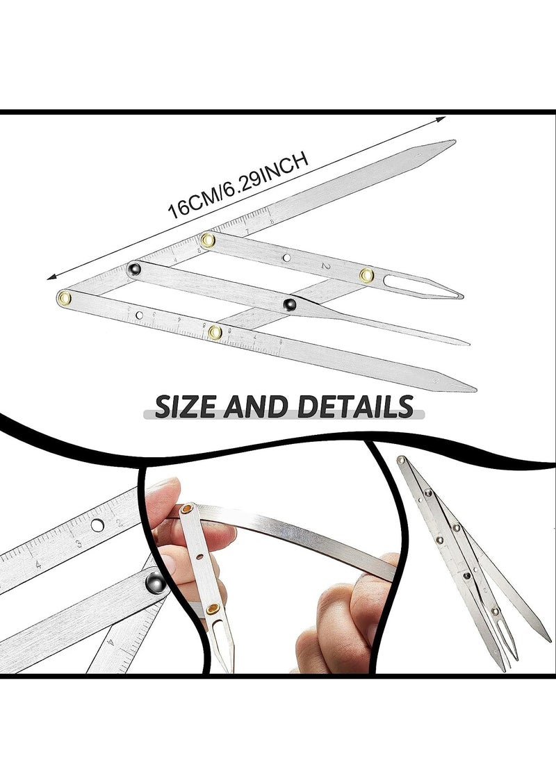 Eyebrow Ruler 3 Point Positioning Mini Caliper Double Scale Vernier Golden Ratio Microblading Gauge Measuring Tool with Shaver